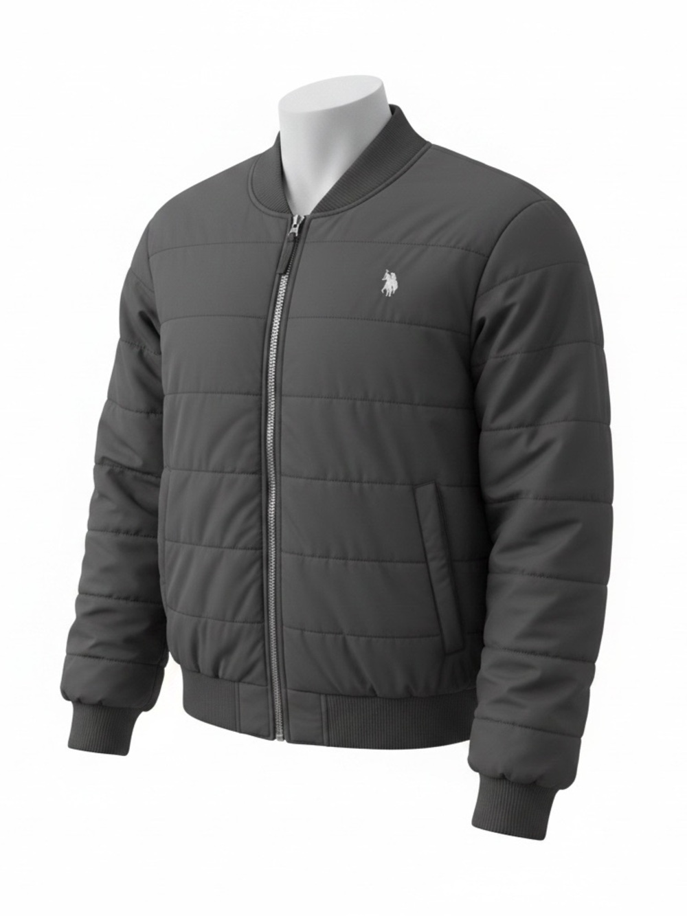 U.S. Polo Assn. Black Quilted Bomber Jacket. Men’s 2X. Excellent condition.